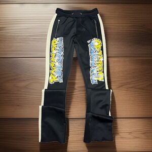 Rockstar Original y2k Baggy SMALL Jogger Sweatpants  Navy Blue & White Pants